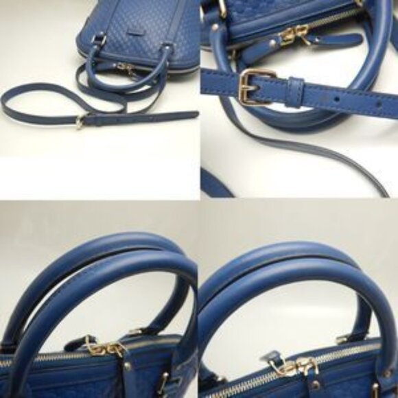 GUCCI 449663 Handbag Micro Guccissima Leather Blue - COA included - Picture 9 of 11